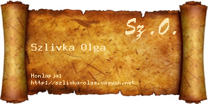 Szlivka Olga névjegykártya
